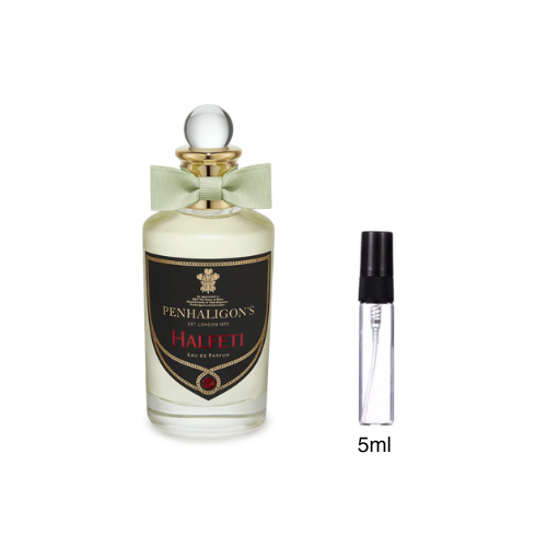 Penhaligons Halfeti fragrance, front view with 5ml decant vial